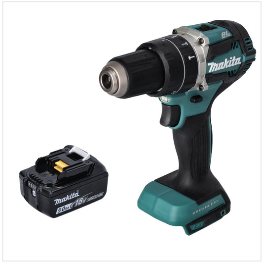 Makita DHP 484 T1 Akku Schlagbohrschrauber 18 V 54 Nm Brushless + 1x Akku 5,0 Ah - ohne Ladegerät