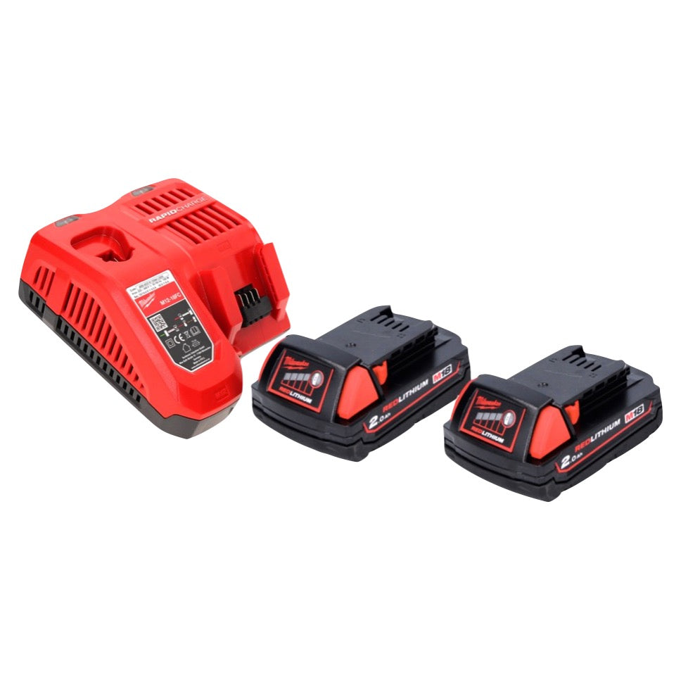 Clé à chocs sans fil Milwaukee M18 FID2-202FC TX 18 V 1/4" 226 Nm + 2x batteries 2,0 Ah + chargeur + coffret TX