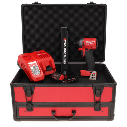 Clé à chocs sans fil Milwaukee M18 FID2-201FC TX 18 V 1/4" 226 Nm + 1x batterie 2,0 Ah + chargeur + mètre pliant + coffret TX