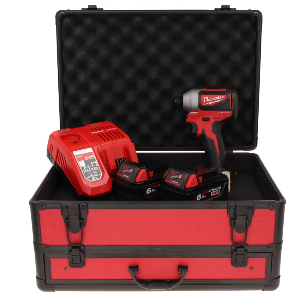 Milwaukee M18 BLID2-602FC TX Akku Schlagschrauber 18 V 180 Nm 1/4" Brushless + 2x Akku 6,0 Ah + Ladegerät + TX Koffer