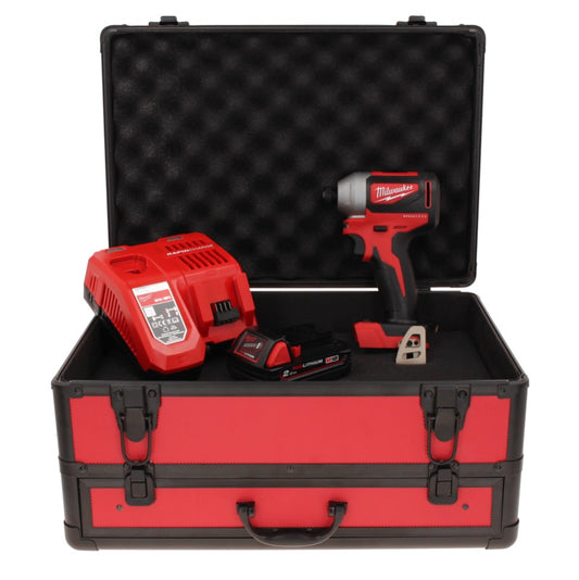 Milwaukee M18 BLID2-201FC TX Akku Schlagschrauber 18 V 180 Nm 1/4" Brushless + 1x Akku 2,0 Ah + Ladegerät + TX Koffer