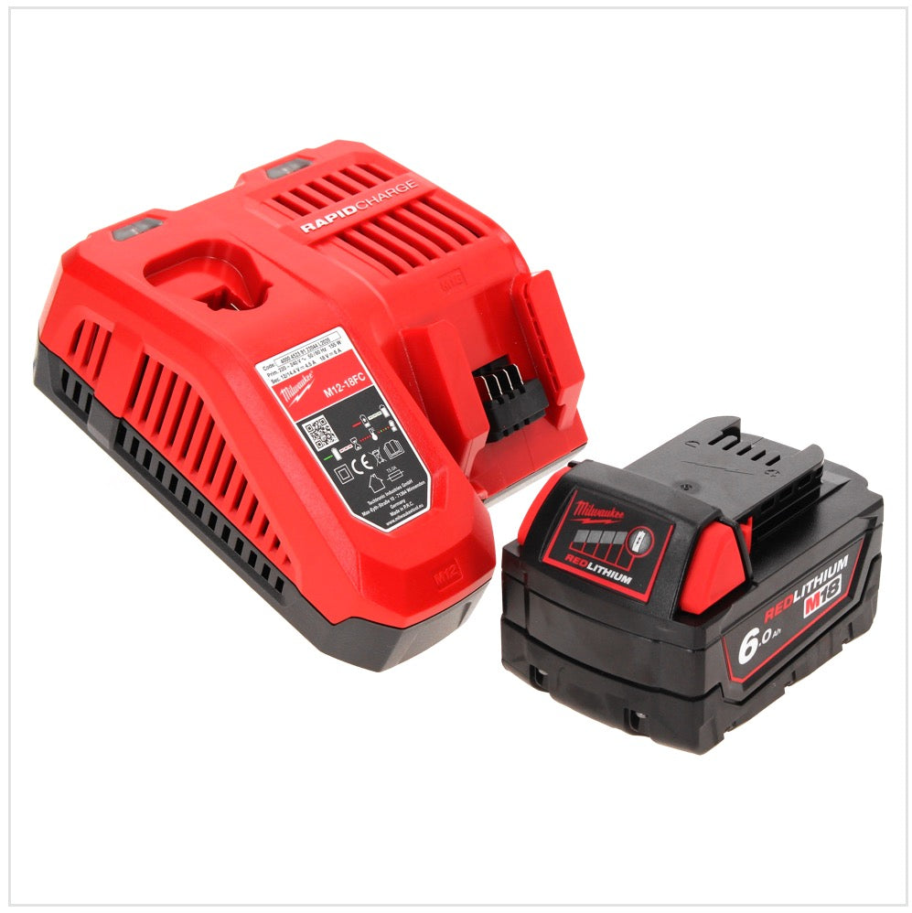 Milwaukee M18 BLID2-601FC TX Akku Schlagschrauber 18 V 180 Nm 1/4" Brushless + 1x Akku 6,0 Ah + Ladegerät + Gliedermaßstab + TX Koffer