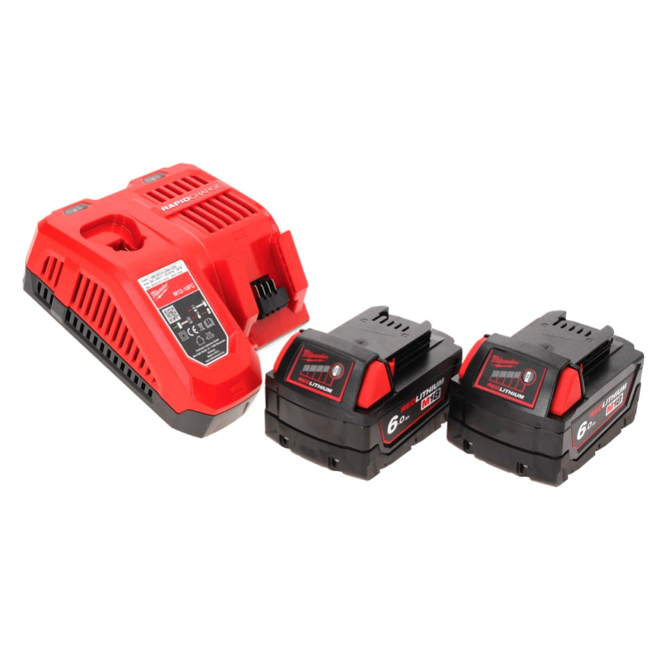 Milwaukee M18 FPD2-602FC TX Akku Schlagbohrschrauber 18 V 135 Nm Brushless + 2x Akku 6,0 Ah + Ladegerät + Gliedermaßstab + TX Koffer