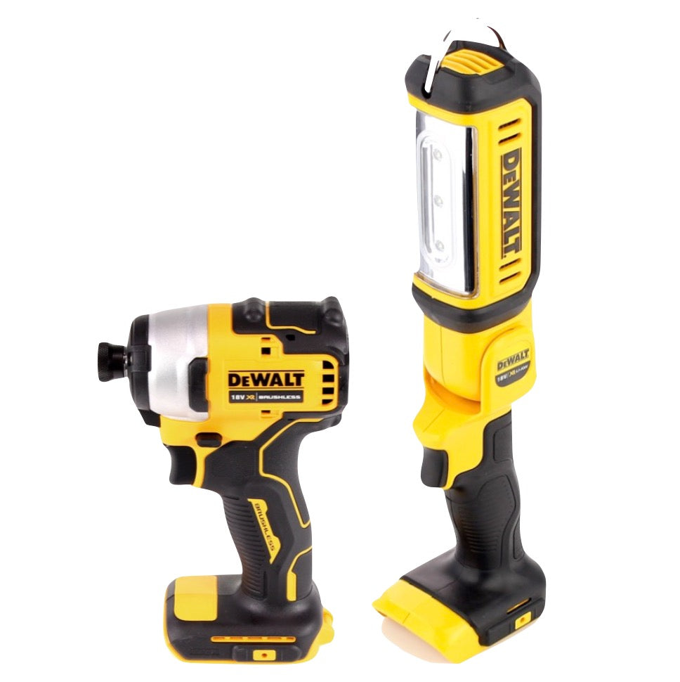 DeWalt DCF 809 P2 TX Akku Schlagschrauber 18 V Brushless + DCL 050 Akku Lampe 18 V + 2x Akku 5,0 Ah + Ladegerät + Gliedermaßstab + TX Koffer