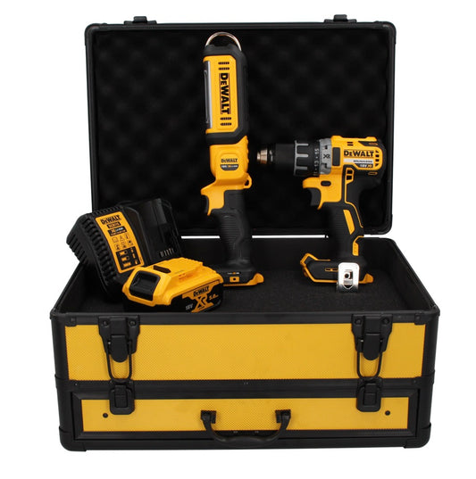 DeWalt DCD 791 P1 TX perceuse-visseuse sans fil 18 V 70 Nm sans balais + lampe à batterie DCL 050 18 V + 1 batterie 5,0 Ah + chargeur + coffret TX