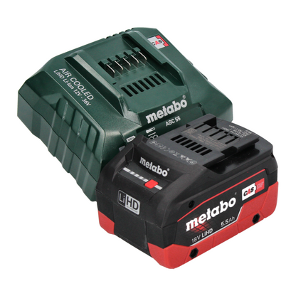 Metabo SB 18 LT BL Akku Schlagbohrschrauber 18 V 75 Nm Brushless + 1x Akku 5,5 Ah + Ladegerät + 32 tlg. Bit Set + metaBOX