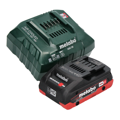 Perceuse à percussion sans fil Metabo SB 18 LTX BL I 18 V 130 Nm sans balais + 1 batterie 4,0 Ah + chargeur + jeu d'embouts 32 pièces + métaBOX