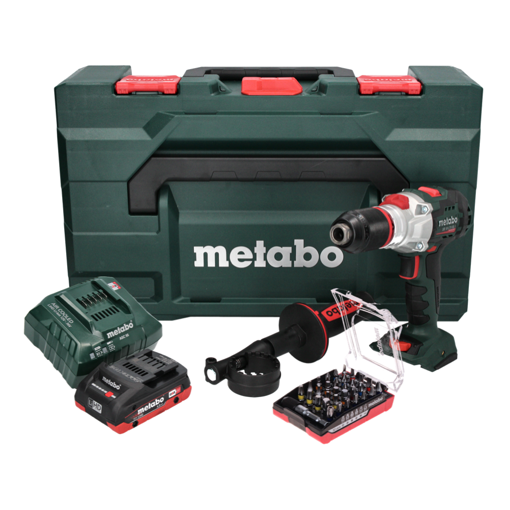 Metabo SB 18 LTX BL I Akku Schlagbohrschrauber 18 V 130 Nm Brushless + 1x Akku 4,0 Ah + Ladegerät + 32 tlg. Bit Set + metaBOX