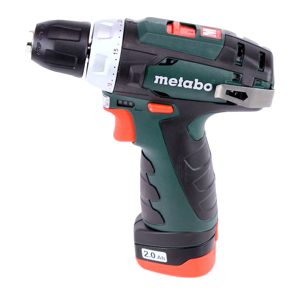 Perceuse-visseuse sans fil Metabo Power Maxx BS 10.8 10,8 V + 2 batteries 2,0 Ah + chargeur + jeu d'embouts 32 pièces + coffret