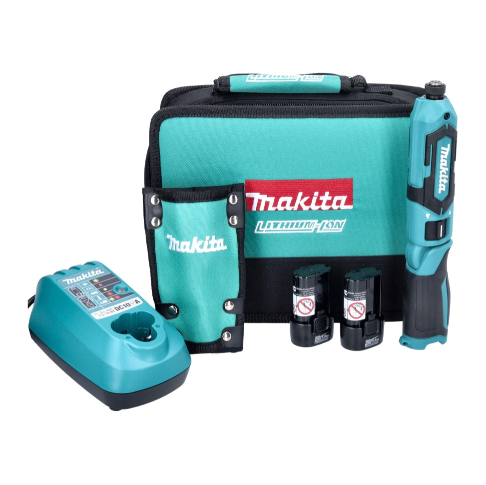 Makita TD 022 DSE Akku Knick Schlagschrauber 7,2 V 25 Nm + 2x Akku 1,5 Ah + Ladegerät + Tasche