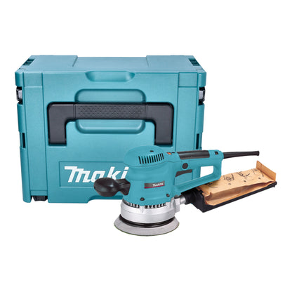 Makita BO 6030 JX Exzenterschleifer 310 Watt 150 mm + Schleifpapier + Makpac