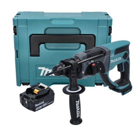 Makita DHR 202 M1J Akku Kombihammer 18 V 2,0 J SDS Plus + 1x Akku 4,0 Ah + Makpac - ohne Ladegerät