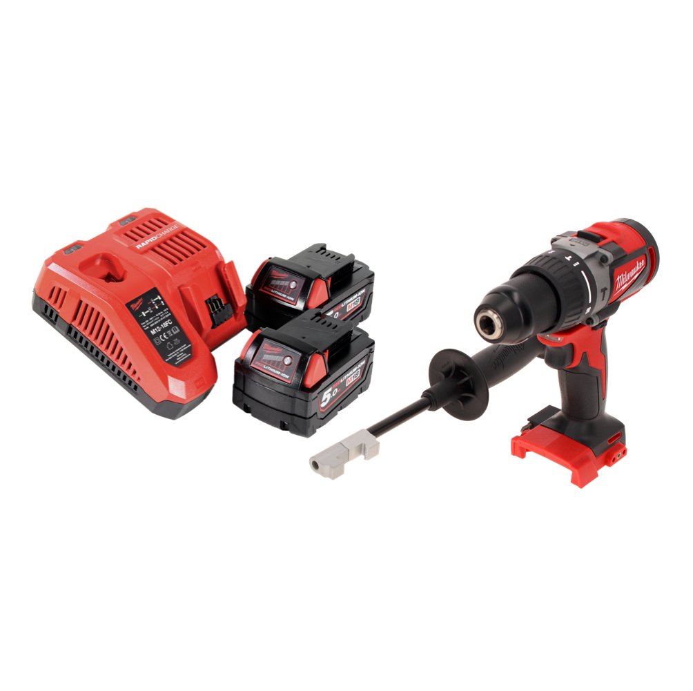 Perceuse à percussion sans fil Milwaukee M18 BLPD2-502 FC 18 V 82 Nm sans balais + 2 batteries 5,0 Ah + chargeur