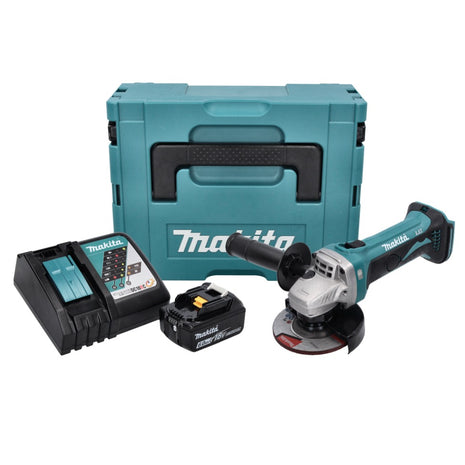 Makita DGA 452 RG1J Akku Winkelschleifer 18 V 115 mm + 1x Akku 6,0 Ah + Ladegerät + Makpac