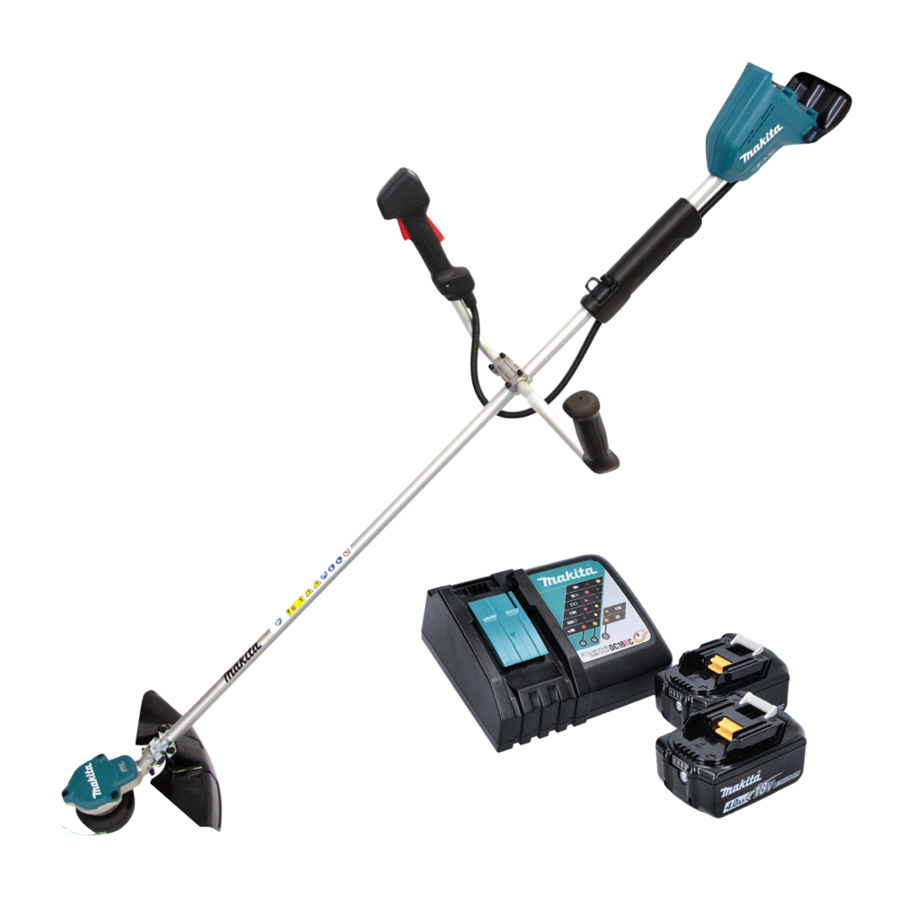 Makita DUR 368 ARM débroussailleuse à batterie 36 V (2 x 18 V) sans balais à deux poignées + 2x batterie 4,0 Ah + chargeur