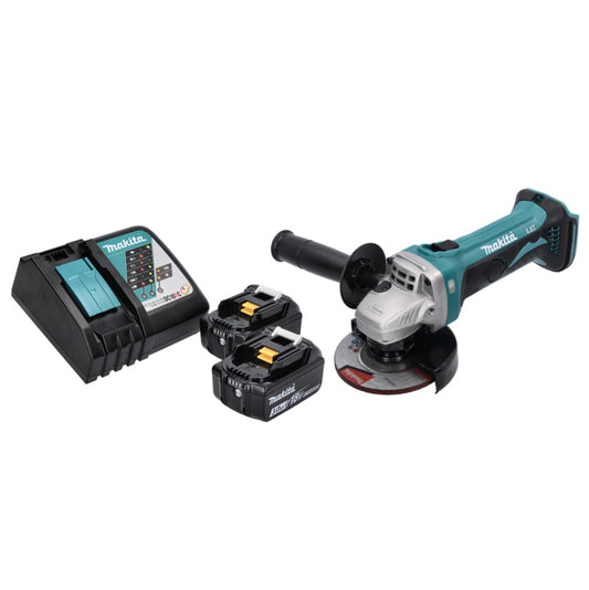 Meuleuse d'angle sur batterie Makita DGA 452 RF 18 V 115 mm + 2x batteries 3,0 Ah + chargeur