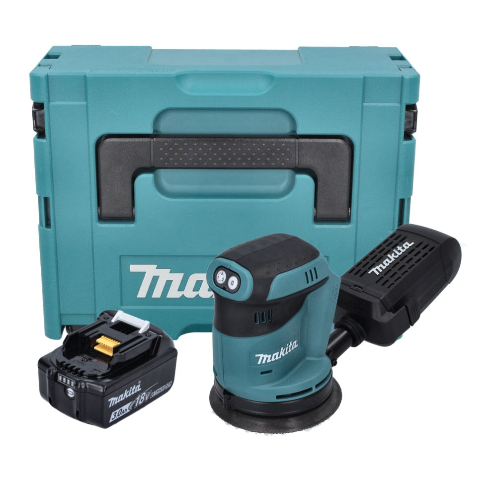 Makita DBO 180 F1J Akku Exzenterschleifer 18 V 125 mm + 1x Akku 3,0 Ah + Makpac - ohne Ladegerät - Toolbrothers