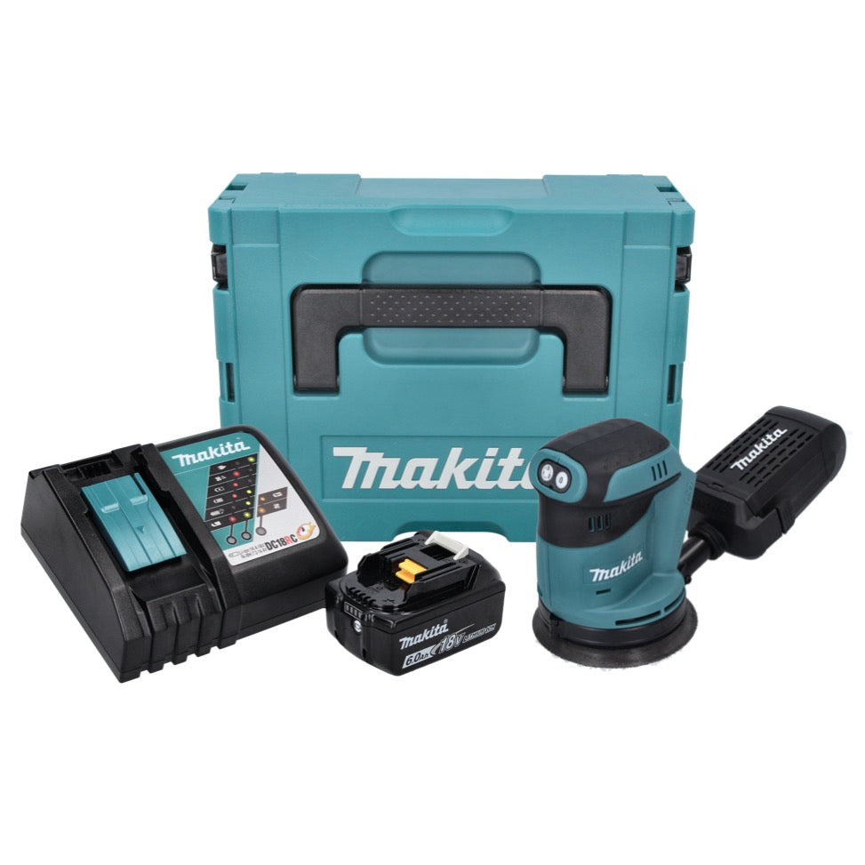 Makita DBO 180 RG1J Akku Exzenterschleifer 18 V 125 mm + 1x Akku 6,0 Ah + Ladegerät + Makpac - Toolbrothers