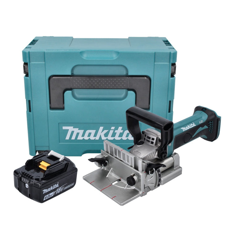 Makita DPJ 180 G1J Akku Nutfräse 18 V 100 mm + 1x Akku 6,0 Ah + Makpac - ohne Ladegerät - Toolbrothers