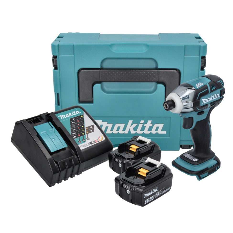 Visseuse à impulsion sans fil Makita DTS 141 RFJ 18 V 40 Nm 1/4" sans balai + 2x batteries 3,0 Ah + chargeur + Makpac