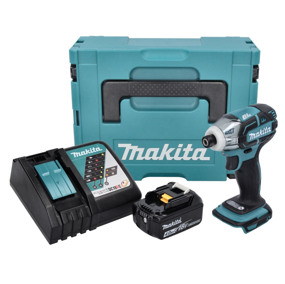 Makita DTS 141 RM1J visseuse à impulsion sans fil 18 V 40 Nm 1/4" sans balai + 1x batterie 4,0 Ah + chargeur + Makpac