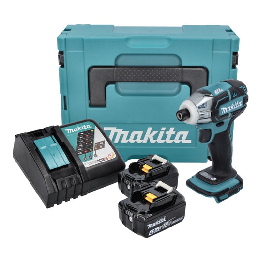 Makita DTS 141 RMJ Akku Impulsschrauber 18 V 40 Nm 1/4" Brushless + 2x Akku 4,0 Ah + Ladegerät + Makpac