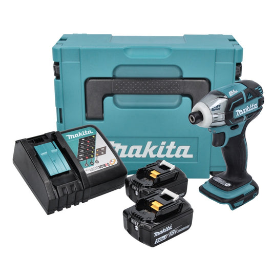 Visseuse à impulsion sans fil Makita DTS 141 RTJ 18 V 40 Nm 1/4" sans balai + 2x batteries 5,0 Ah + chargeur + Makpac