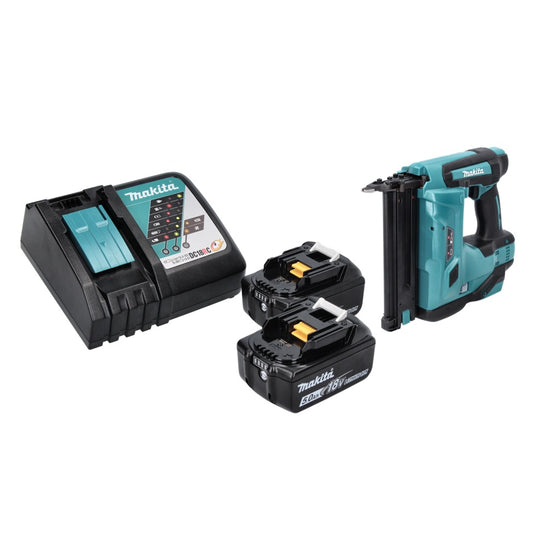 Makita DBN 500 RT Akku Stauchkopfnagler 18 V 15-50 mm + 2x Akku 5,0 Ah + Ladegerät