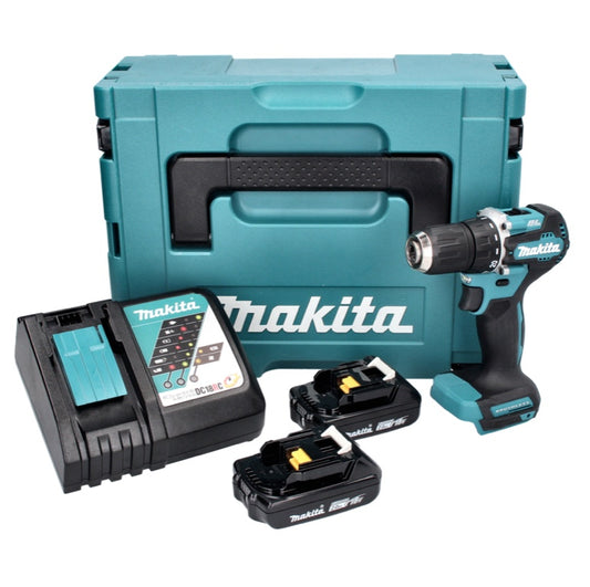 Makita DDF 487 RAJ perceuse-visseuse sans fil 18 V 40 Nm sans balais + 2x batteries 2,0 Ah + chargeur + Makpac