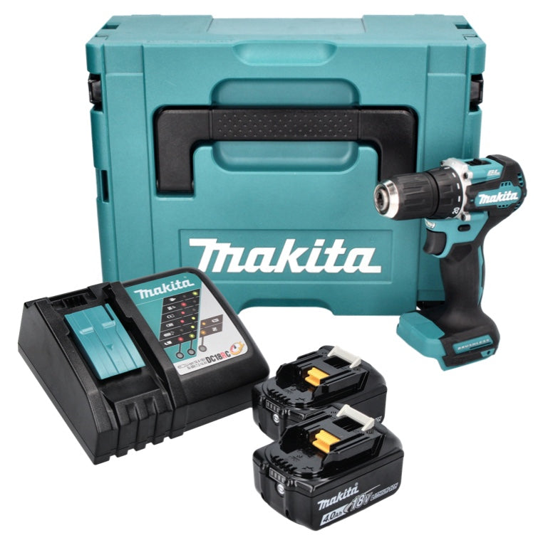 Makita DDF 487 RMJ Akku Bohrschrauber 18 V 40 Nm Brushless + 2x Akku 4,0 Ah + Ladegerät + Makpac - Toolbrothers