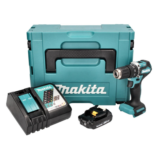 Makita DHP 487 RA1J perceuse à percussion sans fil 18 V 40 Nm sans balais + 1x batterie 2,0 Ah + chargeur + Makpac