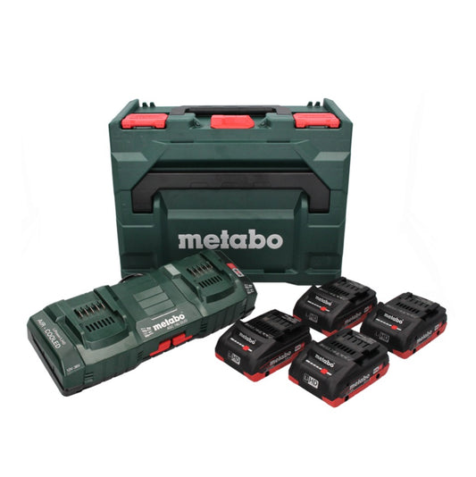 Metabo 18 V LiHD Basis Set + 4x Akku 4,0 Ah + ASC 145 DUO Ladegerät + metaBOX