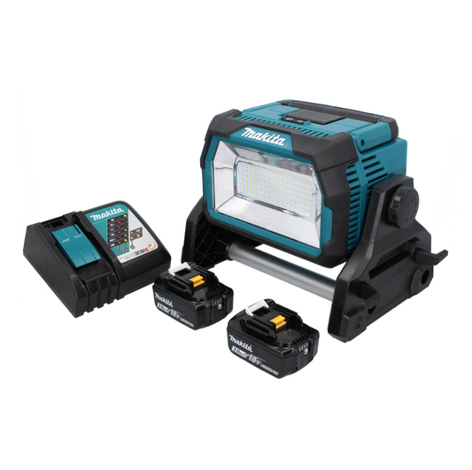 Makita DML 809 RF Projecteur de chantier LED sur batterie 18 V 10 000 lm + 2x batteries 3,0 Ah + chargeur