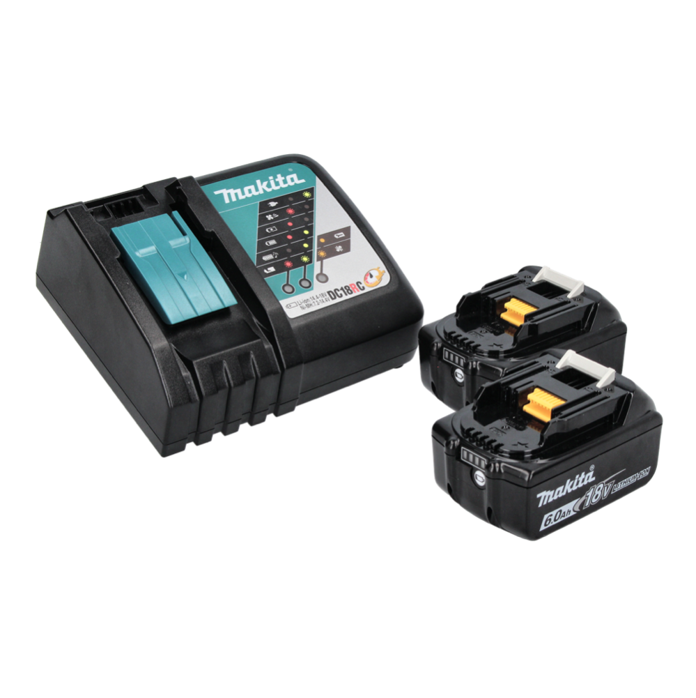 Makita DML 809 RG Projecteur de chantier LED sur batterie 18 V 10 000 lm + 2x batteries 6,0 Ah + chargeur