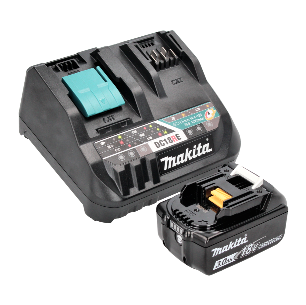 Kit d'alimentation Makita 18 V avec 1 batterie BL 1830 B 3,0 Ah (197599-5) + chargeur multi-rapide DC 18 RE (198720-9)