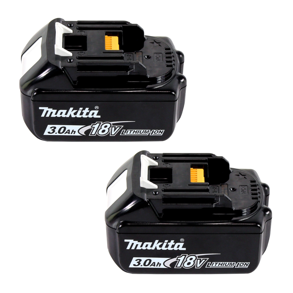 Kit d'alimentation Makita 18 V avec 2 batteries BL 1830 B 3,0 Ah (2x 197599-5) + chargeur multi-rapide DC 18 RE (198720-9)