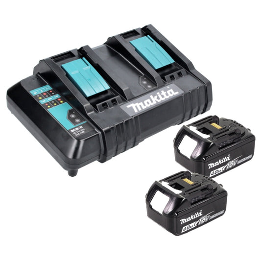 Makita Power Source Kit 18 V mit 2x BL 1840 B 4,0 Ah Akku ( 197265-4 ) + DC 18 SH Doppel Ladegerät ( 199687-4 )