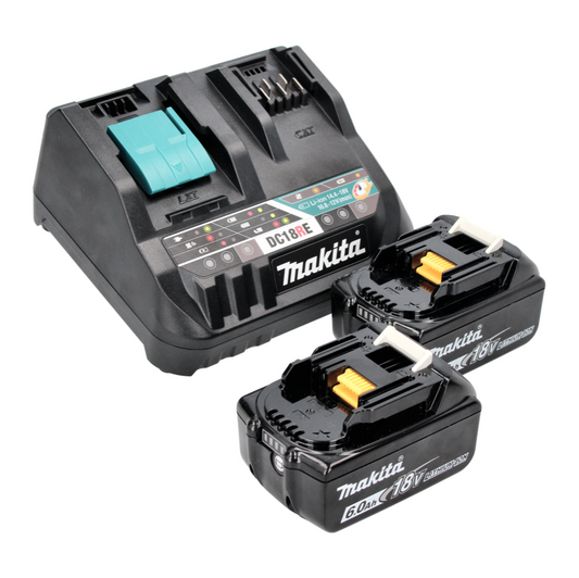 Kit d'alimentation Makita 18 V avec 2 batteries BL 1860 B 6,0 Ah (2x 197422-4) + chargeur multi-rapide DC 18 RE (198720-9)