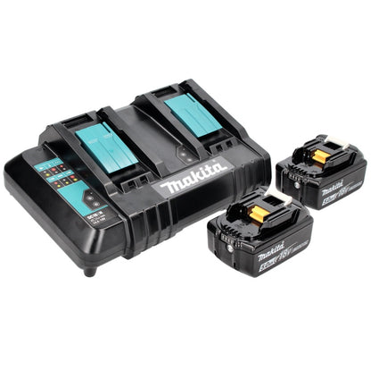 Kit d'alimentation Makita 18 V avec 2 batteries BL 1850 B 5,0 Ah (197280-8) + double chargeur DC 18 SH (199687-4)