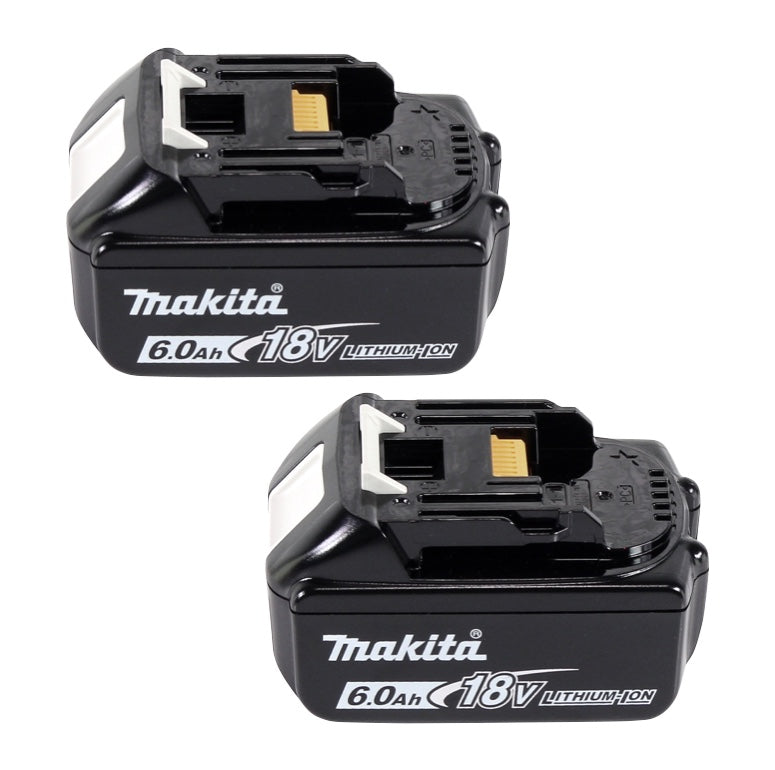 Kit d'alimentation Makita 18 V avec 2 batteries BL 1860 B 6,0 Ah (197422-4) + double chargeur DC 18 SH (199687-4)