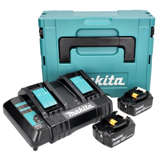 Makita Power Source Kit 18 V mit 2x BL 1860 B 6,0 Ah Akku ( 197422-4 ) + DC 18 SH Doppel Ladegerät ( 199687-4 ) + Makpac
