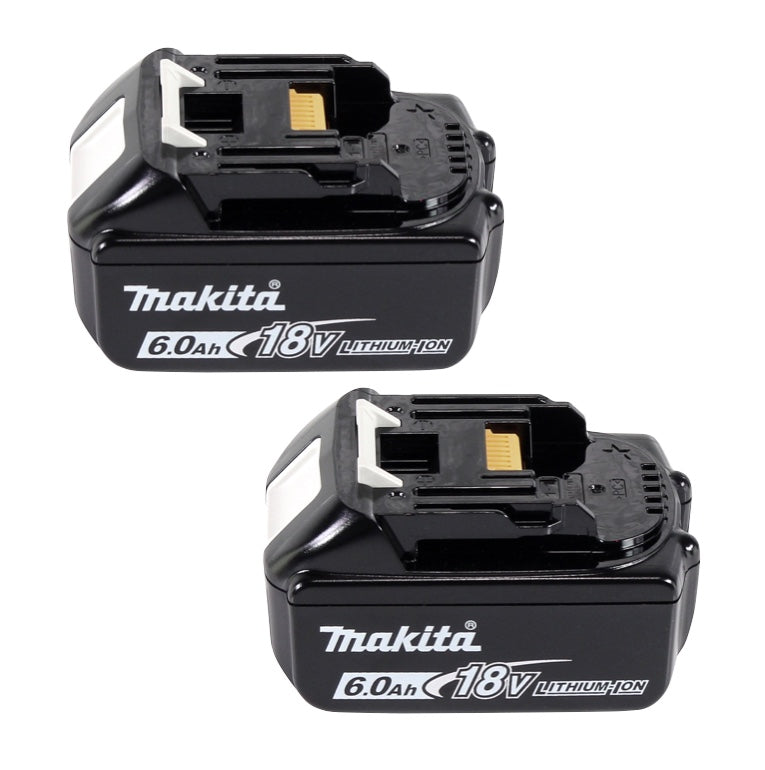 Kit d'alimentation Makita 18 V avec 2 batteries BL 1860 B 6,0 Ah (197422-4) + double chargeur DC 18 SH (199687-4) + Makpac