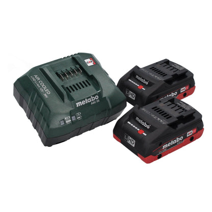 Scie circulaire sur batterie Metabo KS 18 LTX 66 BL 18 V 165 mm + 2x batteries 4,0 Ah + chargeur + rail de capuchon + métaBOX