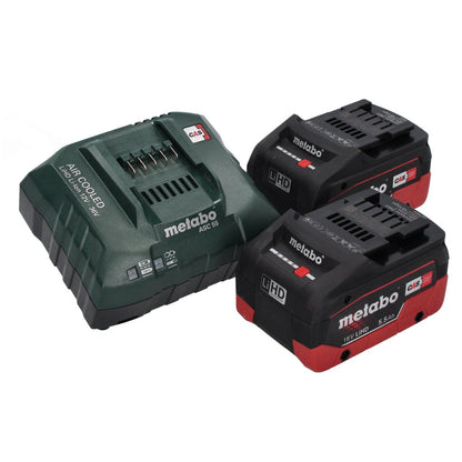 Scie circulaire sur batterie Metabo KS 18 LTX 66 BL 18 V 165 mm + 2x batteries 5,5 Ah + chargeur + rail de capuchon + métaBOX