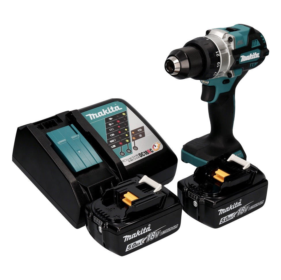 Makita DDF 486 RT perceuse-visseuse sans fil 18 V 130 Nm sans balai + 2x batteries 5,0 Ah + chargeur