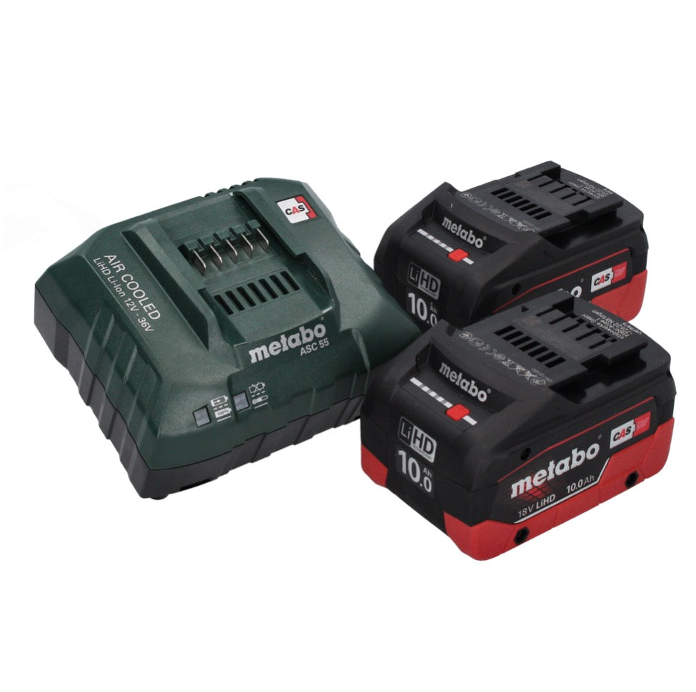 Metabo AS 18 HEPA PC Aspirateur à batterie compact 18 V Aspirateur eau et poussière 6 l avec fonction soufflante + 2x batteries 10,0 Ah + chargeur