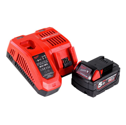 Milwaukee M18 FMT-501X FUEL Akku Multitool 18 V Brushless + 1x Akku 5,0 Ah + Ladegerät + 7 tlg. Zubehör Set + HD Box