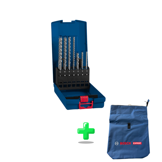 Bosch EXPERT SDS Plus-7X Hammerbohrer Set 5 - 12 mm 7 tlg. + Bosch Expert Rucksack