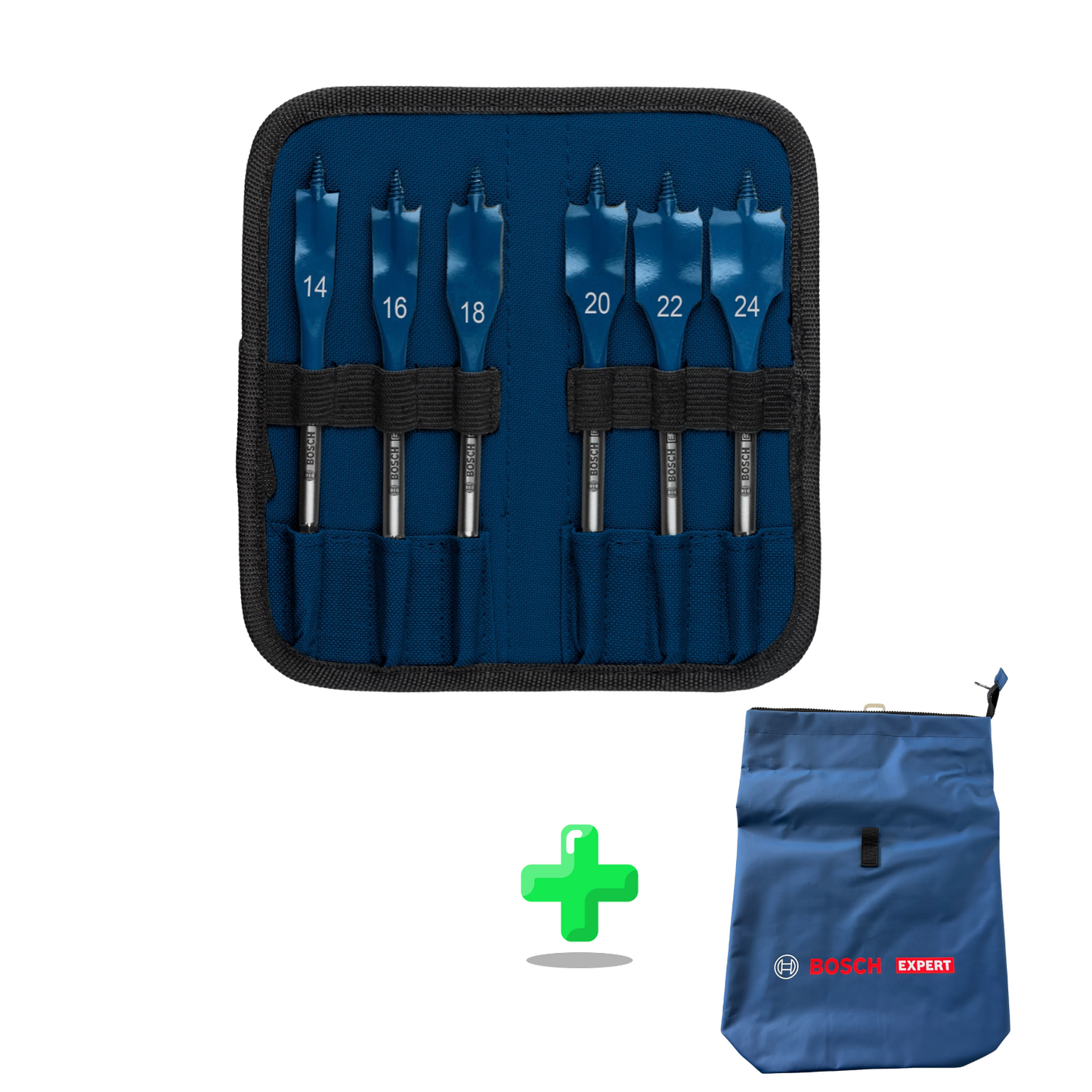 Bosch EXPERT SelfCut Speed Flachfräsbohrer Set 6 tlg. + Bosch Expert Rucksack