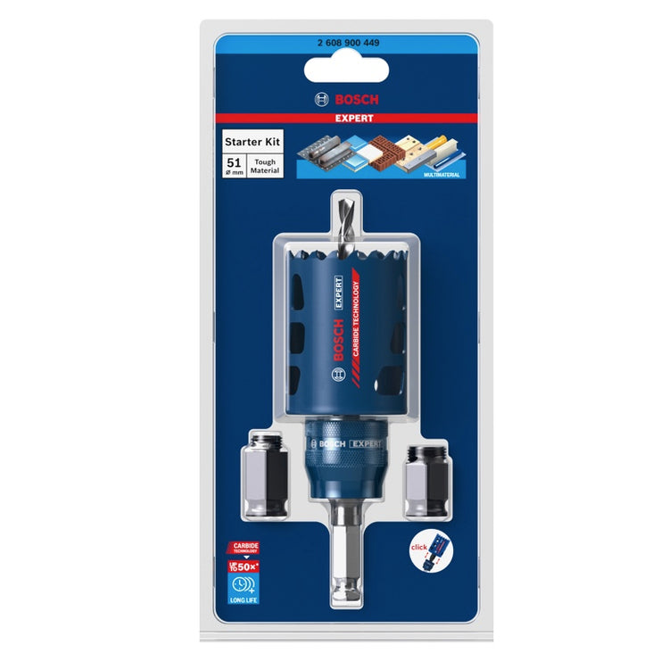 Bosch EXPERT Tough Material Lochsägen Starter Set 51 x 60 mm Carbide ( 2608900449 ) Universal - Nachfolger von 2608594252